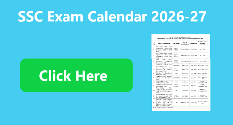 SSC Exam Calendar 2026-27